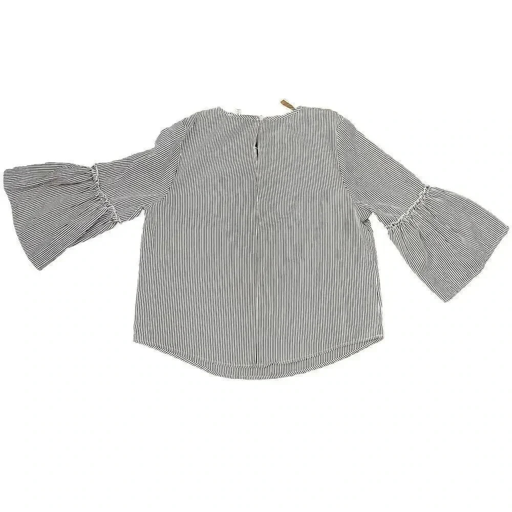 Women's Xl Oona & Maud White & Black Stripped Blouse‎